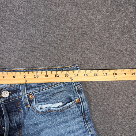 Levi's Wedgie Straight Jeans Women 28 Blue High Rise Button Fly Denim Boho Mom - Picture 7 of 10